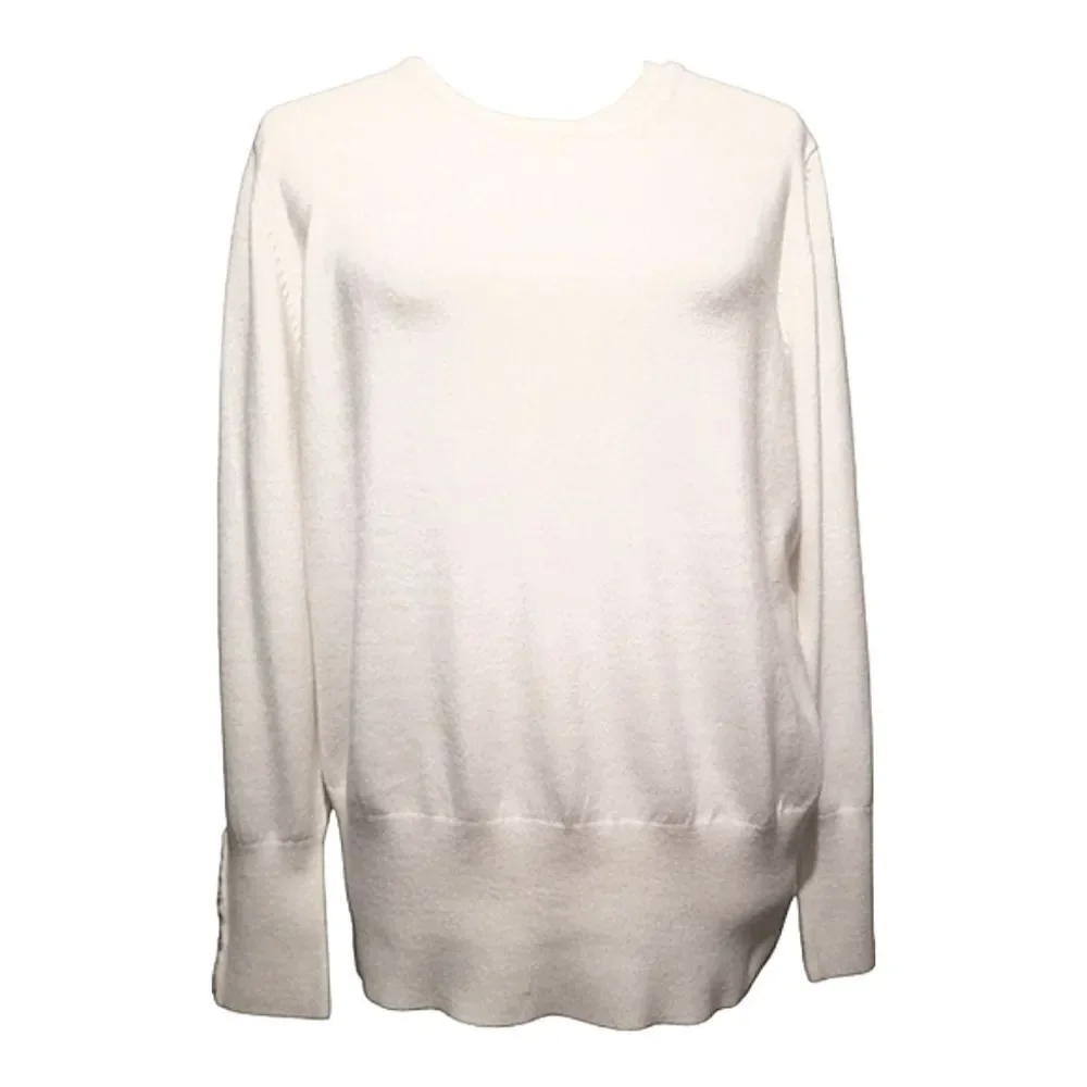 JM Collection Knit Sweater Off White Ivory Long Sleeve Size XL